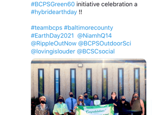 BCPS Green60 Award presentation twitter
